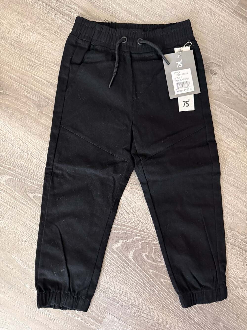 Seven Souls New York 7S Premium Cotton Twill Black Jogger Pants Size 3